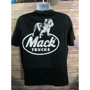 Mack Trucks Shirt Men’s XL Black Graphic Tee Bulldog Logo Workwear T‑Shirt